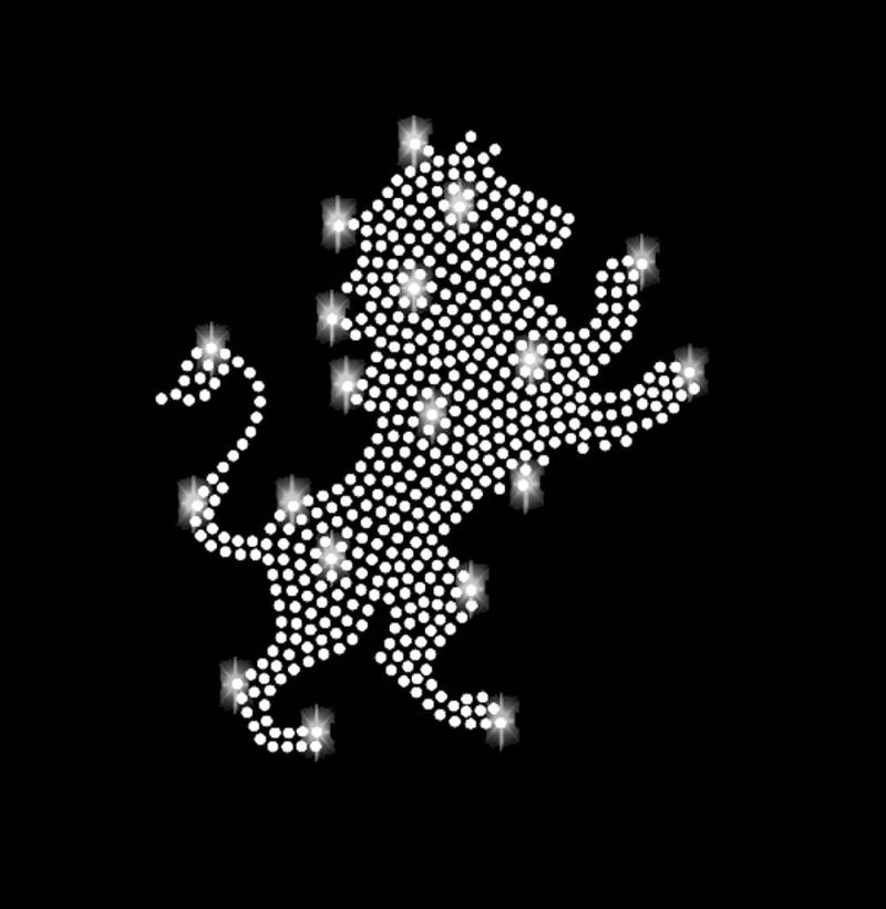 Strass Applikation Löwe Lion Bayern Bügelbild Hot Fix Applikationen Strasssteine Rhinestone König Dschungel Raubkatze Katze Bayrisch Silber von ApfelblueteShopDE