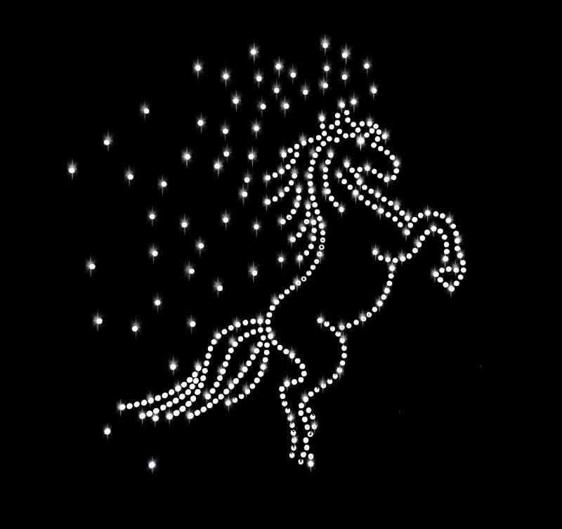 Strass Applikation Pferd Fohlen Bügelbild Hot Fix Applikationen Strasssteine Rhinestone Filly Pferde Hengst Stute Reiten Voltigieren von ApfelblueteShopDE