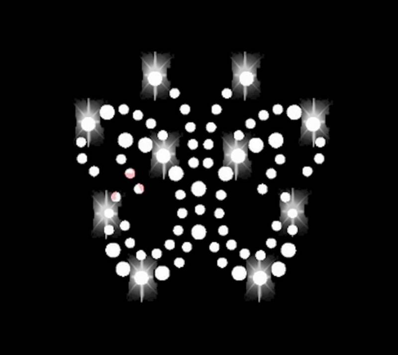 Strass Applikation Schmetterling Butterfly Bügelbild Hot Fix Applikationen Strasssteine Rhinestone Aufbügeln Falter Frühling Insekt Sommer von ApfelblueteShopDE