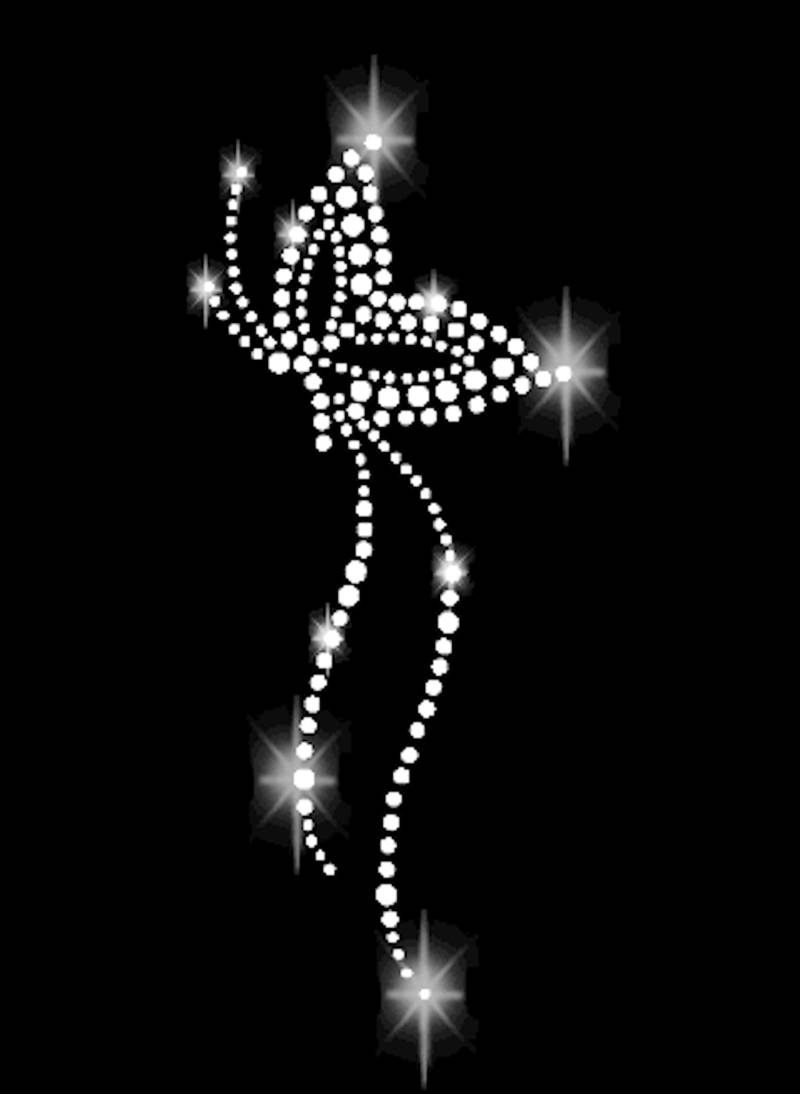 Strass Applikation Schmetterling Butterfly Bügelbild Hot Fix Applikationen Strasssteine Rhinestone Aufbügeln Iron On Ornament Sommer Tanz von ApfelblueteShopDE