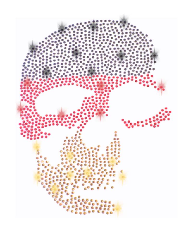 Strass Applikation Totenkopf Deutschland Skull Schädel Bügelbild Applikationen Hot Fix Strasssteine Rhinestone Schwarz Rot Gold Gelb Suger von ApfelblueteShopDE