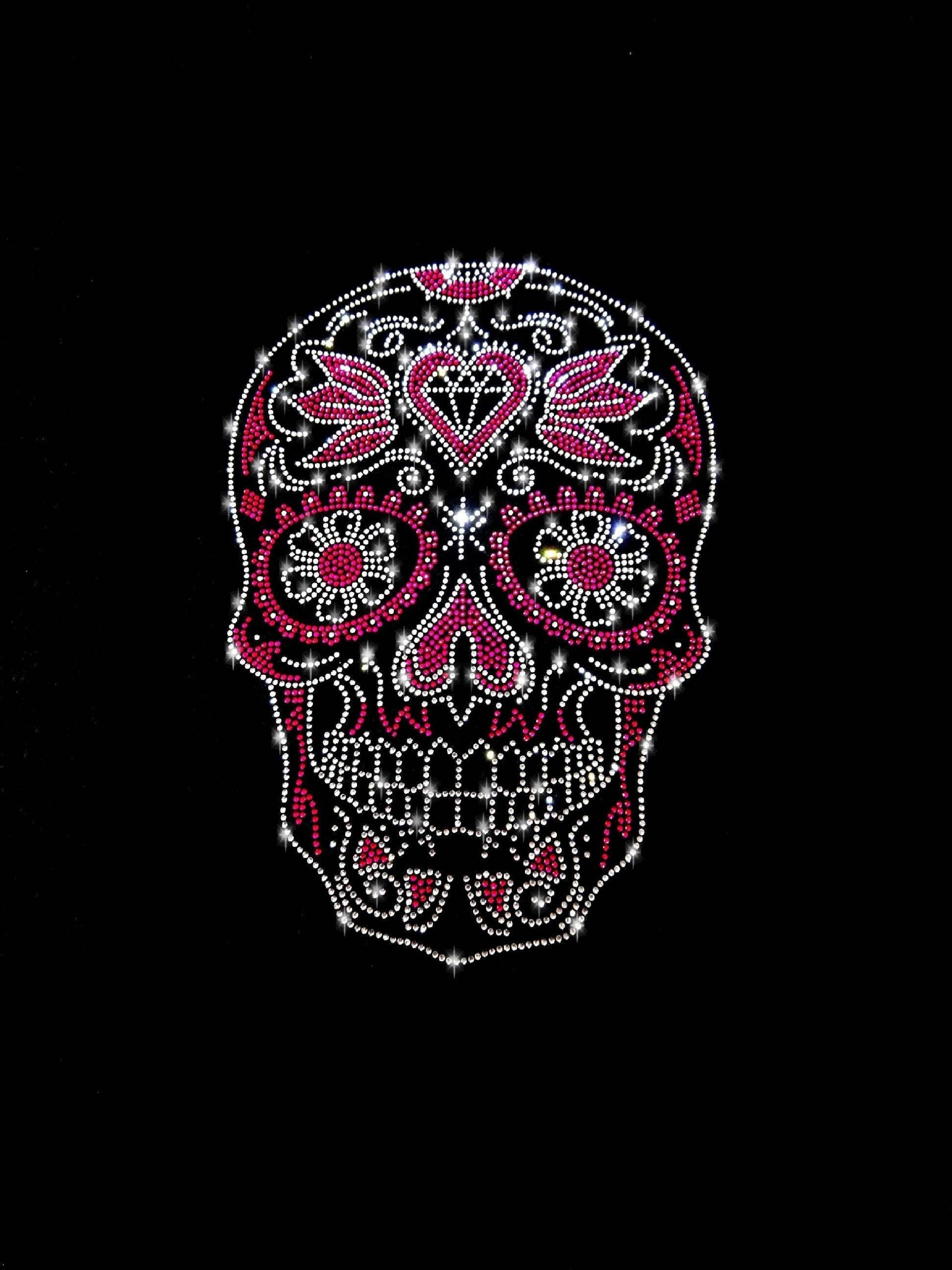 Strass Applikation Totenkopf Suger Skull Schädel Bügelbild Applikationen Hot Fix Strasssteine Gothic Rhinestone Flowers Iron On Pink Rosa Strass Applikation Totenkopf Suger Skull Schädel Bügelbild Applikationen Hot Fix Strasssteine Gothic Rhinestone Flowers Iron On Pink Rosa von ApfelblueteShopDE