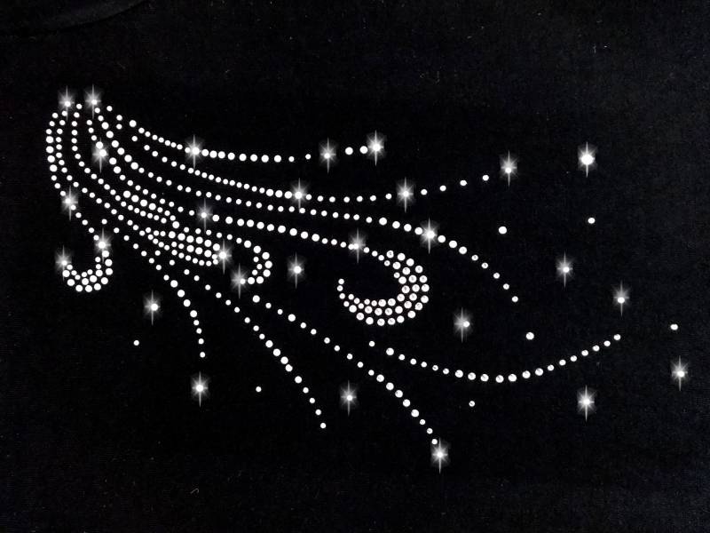 Strass Applikation Wasser Welle Ornament Bügelbild Hot Fix Applikationen Strasssteine Rhinestone Necklace Neckline Ausschnitt Wave Trival von ApfelblueteShopDE