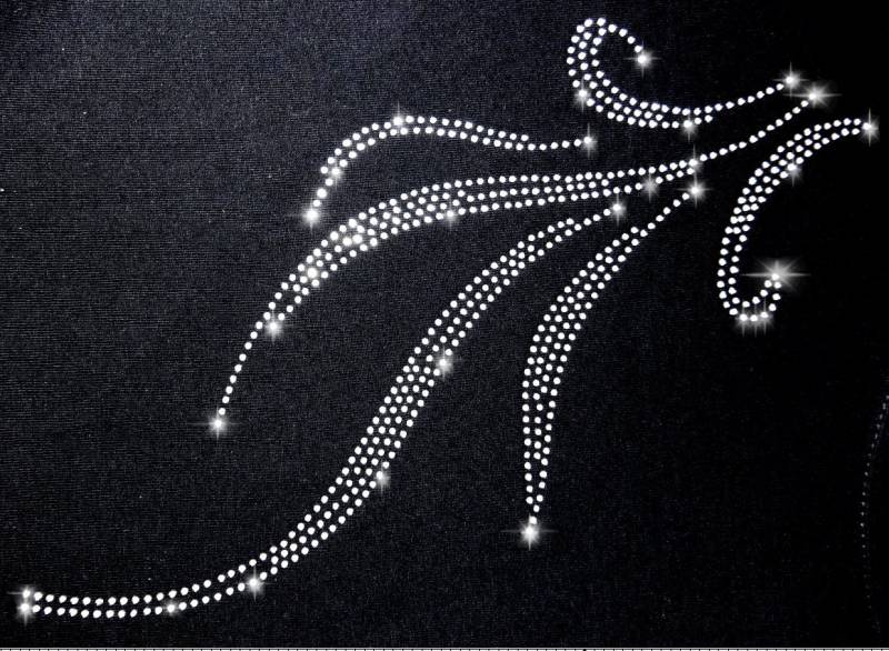 Strass Applikation Welle Ornament Bügelbild Hot Fix Applikationen Strasssteine Rhinestone Necklace Neckline Ausschnitt Wave Ranke Trival von ApfelblueteShopDE