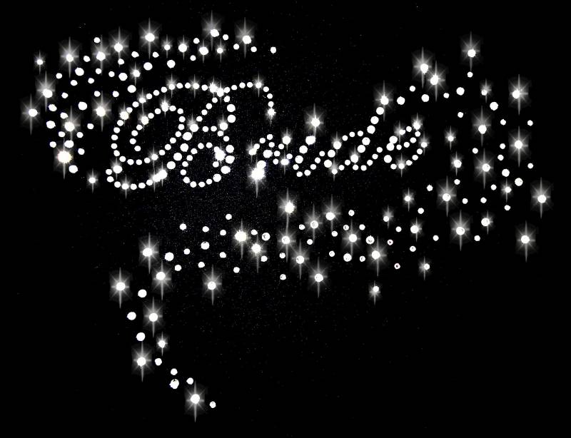 Strass Bügelbild Bride Jga Applikation Junggesellinnenabschied Braut Bügelbilder Hotfix Applikationen Strasssteine Rhinestone Hochzeit Party von ApfelblueteShopDE