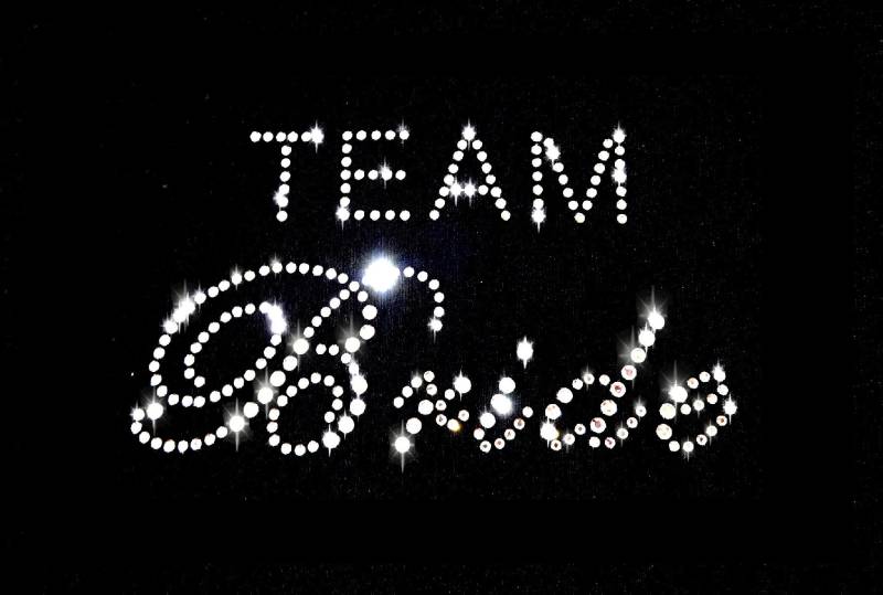 Strass Bügelbild Team Bride Jga Applikation Junggesellinnenabschied Braut Bügelbilder Hotfix Applikationen Strasssteine Hochzeit Party von ApfelblueteShopDE
