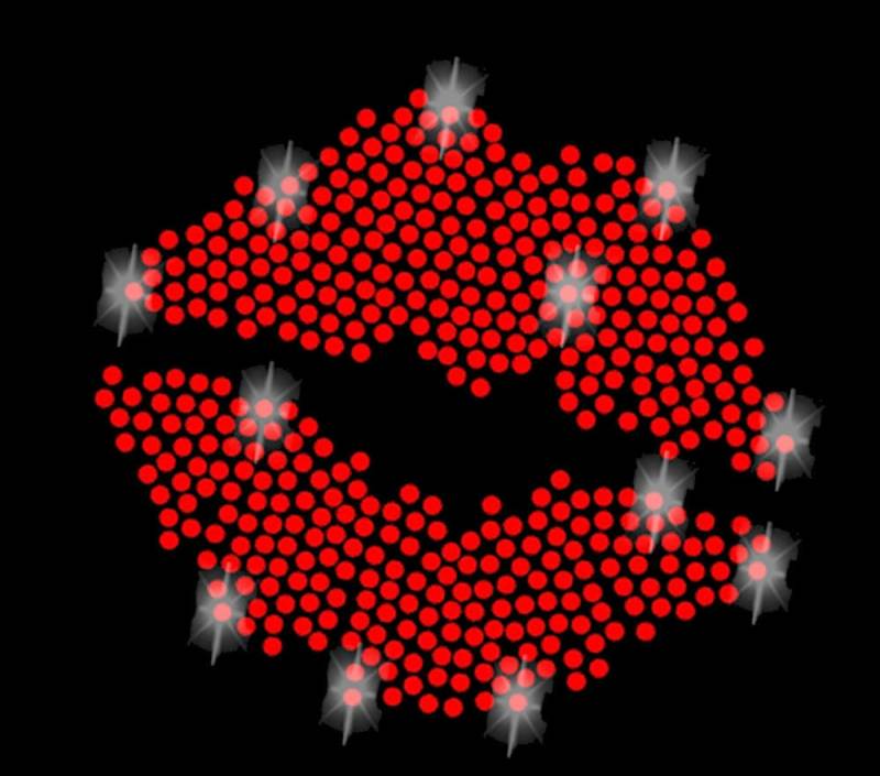 Strass Kuss 9cm Rot Lippen Kiss Mund Bügelbild Applikation Strasssteine Liebe Love Hot Fix Iron On Rhinestone Lips Xx Hellrot von ApfelblueteShopDE