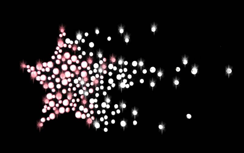 Strass Rosa Stern Sternschnuppe Star Applikation Bügelbild Hot Fix Applikationen Strasssteine Rhinestone Symbol Ornament Himmel von ApfelblueteShopDE