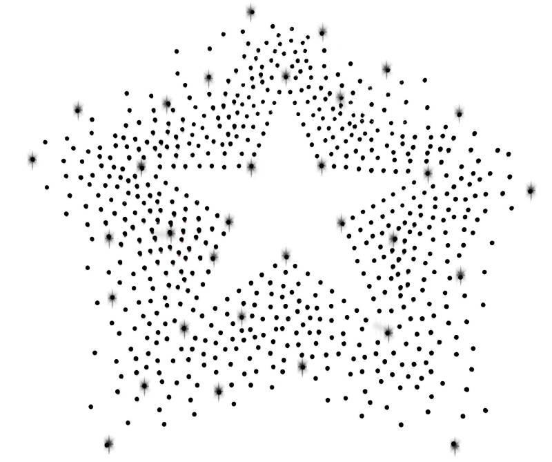 xl Schwarz Strass Stern Star Applikation Bügelbild Hot Fix Applikationen Strasssteine Rhinestone Symbol Ornament Sternschnuppe Sterne Schnee von ApfelblueteShopDE