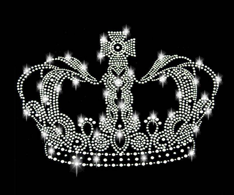 xl Strass Applikation Krone Crown Bügelbild Hot Fix Applikationen Strasssteine Rhinestone Aufbügeln Krönchen Prinzessin König Adel Silber von ApfelblueteShopDE