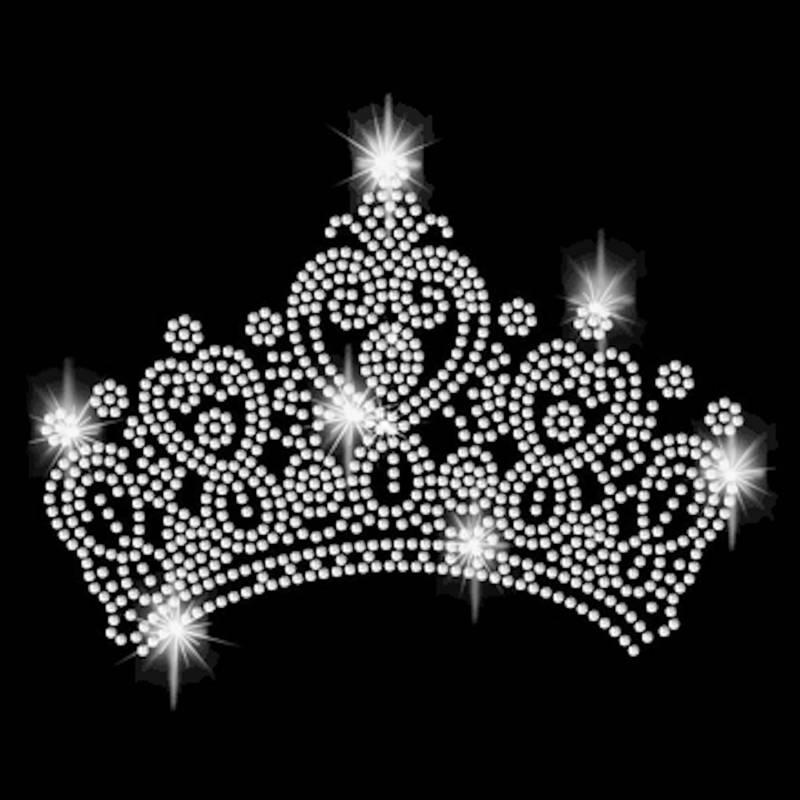 xl Strass Applikation Krone Diadem Crown Bügelbild Hot Fix Applikationen Strasssteine Rhinestone Aufbügeln Prinzessin König Adel Silber von ApfelblueteShopDE