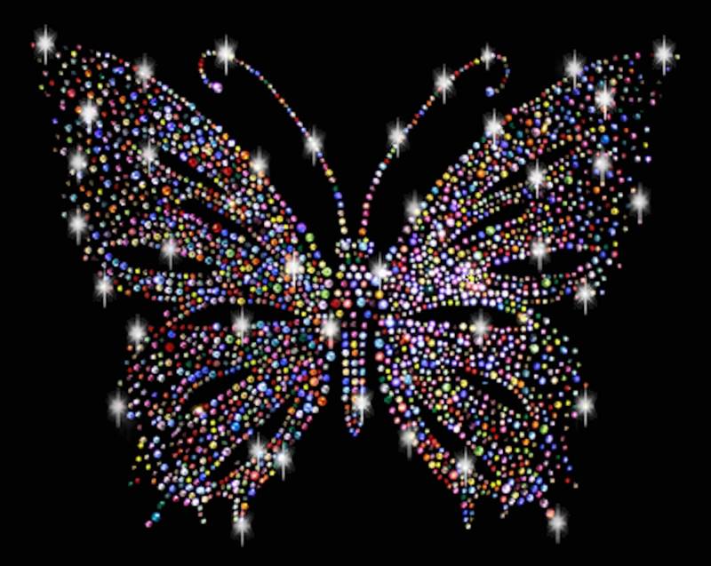 xl Strass Applikation Schmetterling Butterfly Bügelbild Hot Fix Applikationen Strasssteine Rhinestone Aufbügeln Iron Bunt Mix Sommer Insekt von ApfelblueteShopDE