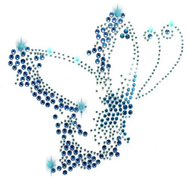xl Strass Applikation Schmetterlinge Butterfly Bügelbild Hot Fix Applikationen Strasssteine Rhinestone Aufbügeln Schmetterling Türkis Sommer von ApfelblueteShopDE