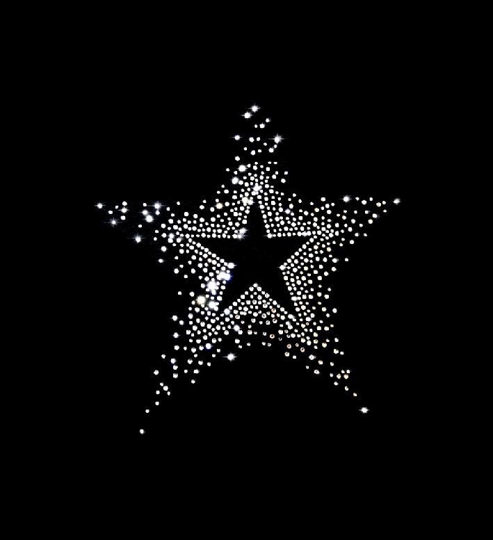 xl Strass Stern Star Applikation Bügelbild Hot Fix Applikationen Strasssteine Rhinestone Symbol Ornament Sternschnuppe Himmel Sterne Schnee von ApfelblueteShopDE