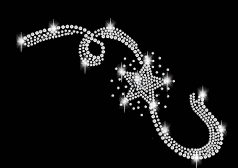 xl Strass Stern Sternschnuppe Star Applikation Bügelbild Hot Fix Applikationen Strasssteine Rhinestone Symbol Ornament Himmel Sterne Glück von ApfelblueteShopDE