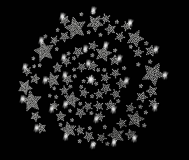 xxl 28x27cm 59 Sterne 46 Blumen Strasssteine Bügelbild Hotfix Applikation Stern Star Hot Fix Applikationen Rhinestone Himmel Sternschnuppe von ApfelblueteShopDE