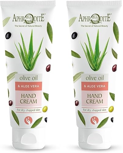 Aphrodite Handcreme Set. Intensive Hydration Handcreme aus griechischem Olivenöl mit Aloe Vera. Handcreme für sehr trockene Hände/rissige Hände (75 ml) Handcreme für handpflege - 2er Set. von Aphrodite