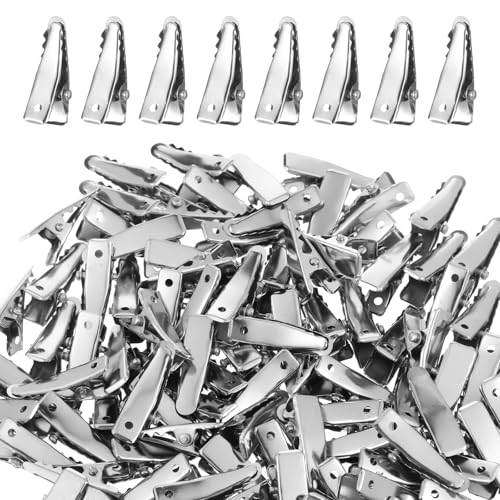 100 Stück Silber Haarclips Damen Friseur Alligator Clips Metall Abteilklammern Friseur mit Aufbewahrungsbox für Haarklammern Damen Spangen Friseursalon Mädchen Haarstyling DIY von Aphumedc
