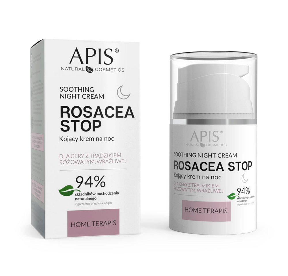 Apis Natural Cosmetics Anti-Aging-Creme APIS ROSACEA STOP Beruhigende Nachtcreme, 50ml von Apis Natural Cosmetics