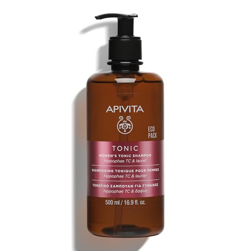 Apivita Tonic Shampoo für Frauen mit schütterem Haar 500 ml - Fördert gesundes Haarwachstum, Stärkt, Gibt Volumen - Bekämpft Haarausfall mit Patentiertem Hippophae Tonic Komplex, Lorbeer & Propolis von Apivita