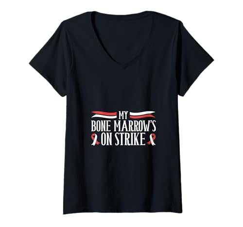 Damen Knochenmark im Streik - Anämie Humor T-Shirt mit V-Ausschnitt Damen Knochenmark im Streik - Anämie Humor T-Shirt mit V-Ausschnitt von Aplastische Anämie Awareness Designs