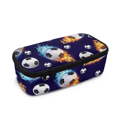 Aplkyhs Federmäppchen, Federmäppchen, Reißverschluss, Schreibwaren-Tasche, Stiftebox für Kinder und Teenager, Fußballbälle, Kinderrucksack von Aplkyhs