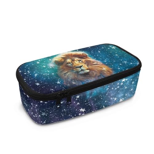 Aplkyhs Federmäppchen, Federmäppchen, Reißverschluss, Schreibwaren-Tasche, Stiftebox für Kinder und Teenager, löwe, Kinderrucksack von Aplkyhs