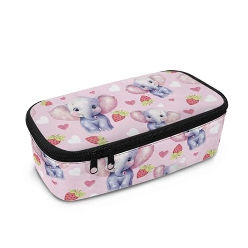 Aplkyhs Federmäppchen für Mädchen, Stiftebox, Schreibwaren-Organizer, Kinder-Bleistifthalter mit Reißverschluss, Süßer Elefant, Kinderrucksack von Aplkyhs
