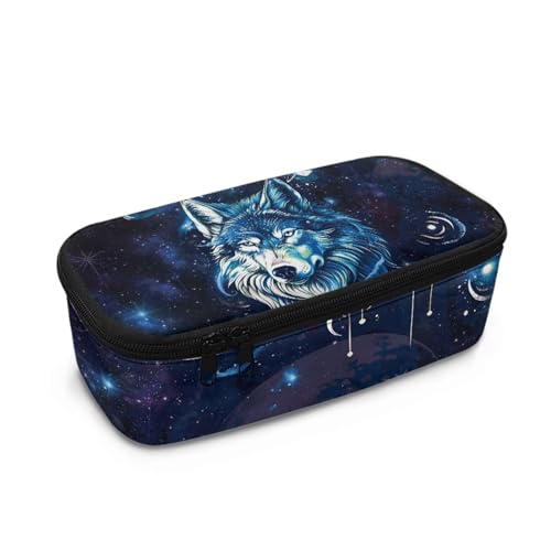 Aplkyhs Federmäppchen für Mädchen, Stiftebox, Schreibwaren-Organizer, Kinder-Bleistifthalter mit Reißverschluss, wolf, Kinderrucksack von Aplkyhs