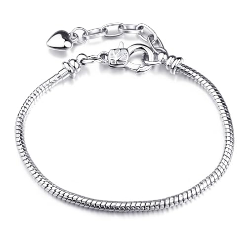 Apocalyptic-K 925 Sterling Silber personalisiertes Armband, Frauen-Mode-Schmuck, kostenlose Mix und Match, maßgeschneiderte Armband, (Stahl-17+4CM/6.7+1.5In, Φ3MM) von Apocalyptic-K