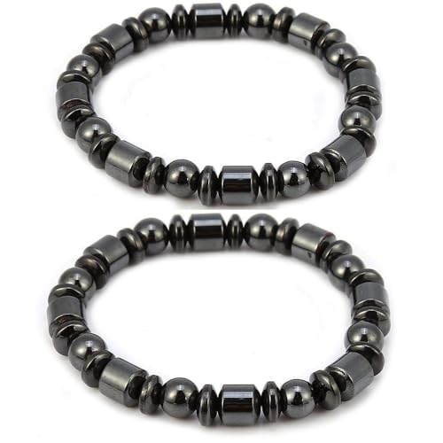 Apocalyptic-K Magnet-Armbänder für Männer und Frauen, 6MM,2er-Pack, Schwarz, Beseitigen Statische Elektrizität (3 Arten Magnet, 8MM) von Apocalyptic-K