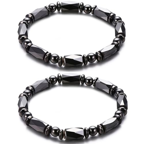Apocalyptic-K Magnet-Armbänder für Männer und Frauen, 6MM,2er-Pack, Schwarz, Beseitigen Statische Elektrizität (Diamant-Magnet-Armbänder) von Apocalyptic-K