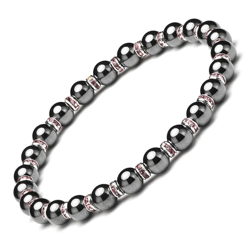 Apocalyptic-K Magnetarmband für Männer und Frauen，6/8MM，Magnetarmband mit Strasssteinen,Antistatisch， (violett (Farbe) Strasssteinen，6MM) von Apocalyptic-K