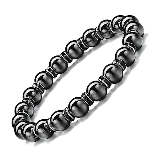 Apocalyptic-K Magnetarmband für Männer und Frauen，6/8MM，Magnetarmband mit Strasssteinen,Antistatisch， (Schwarz Strasssteinen,8MM) von Apocalyptic-K