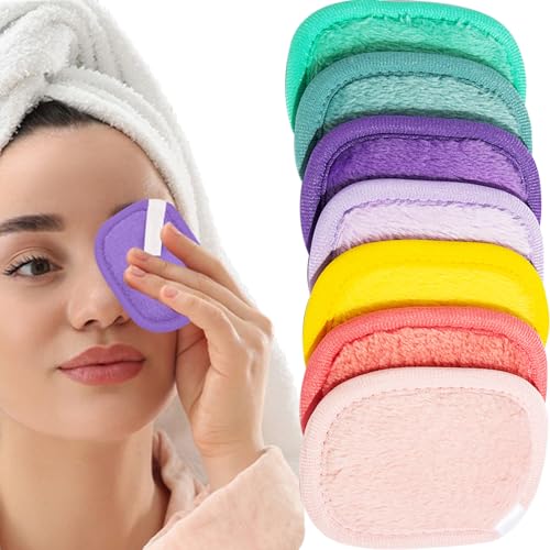 7 Stück waschbare Wattepads, Make-up-Entferner, wiederverwendbares Mikrofaser-Reinigungstuch, Make-up-Entferner-Pads, Reinigungstücher für Gesicht und Augen 7 Stück waschbare Wattepads, Make-up-Entferner, wiederverwendbares Mikrofaser-Reinigungstuch, Make-up-Entferner-Pads, Reinigungstücher für Gesicht und Augen von ApollOptimum