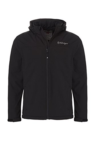 Spitsbergen 3-Lagen Softshell Jacke Barentsburg - Wind-und Wasserabweisende Funktionsjacke Für Herren (XX-Large, Schwarz) von Apollo Sports Apparel