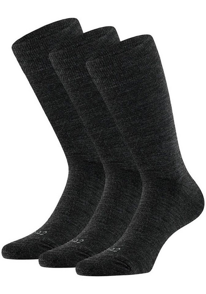 Apollo Basicsocken (3er Pack) Unisex mit Stickerei und weichen Merinowoll-Anteil von Apollo