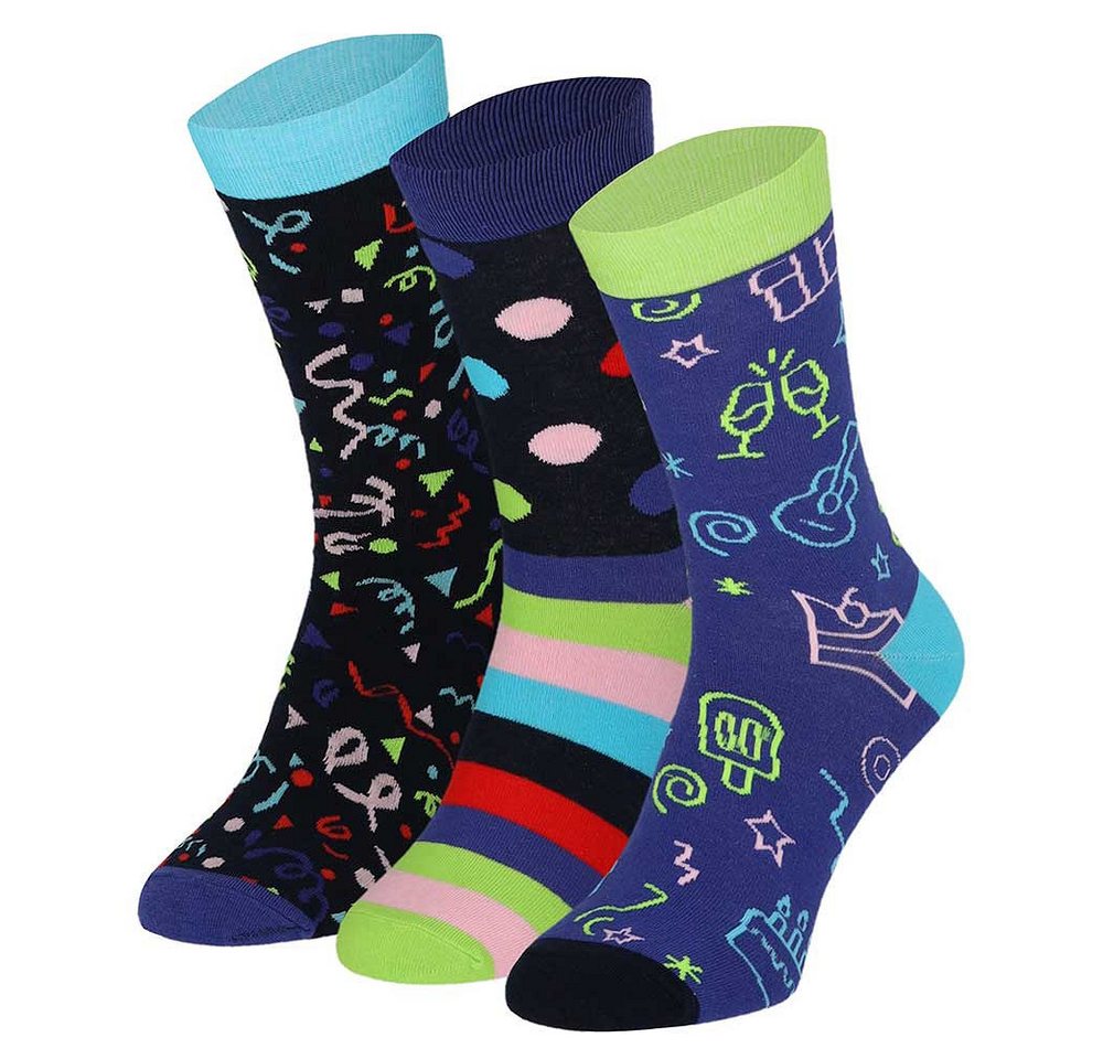Apollo Socken HAPPY BIRTHDAY CELEBRATION (3-Paar) originell verpackt im Tortenstück- oder Bonbondesign (3 Paar) von Apollo