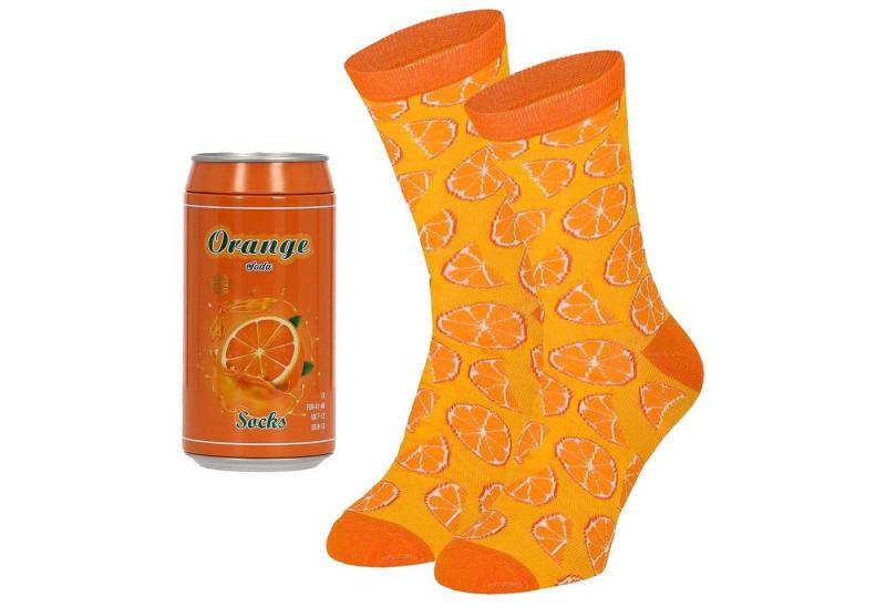 Apollo Socken LIMONADE SOCKEN in der GESCHENK-DOSE (1-Paar) originell verpackt in einer Getränkedose von Apollo