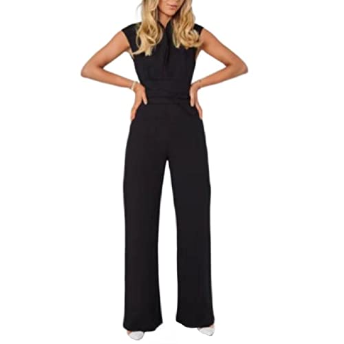 Apooke Damen Strampler Mit Gürtel Und Weitem Bein Einfarbig Strampler Sommer Damen Lockere Strampler Overalls Weiblich Lässige Overalls Frauen Einfarbig Strampler Weiblich Lässig Jumpsuits von Apooke