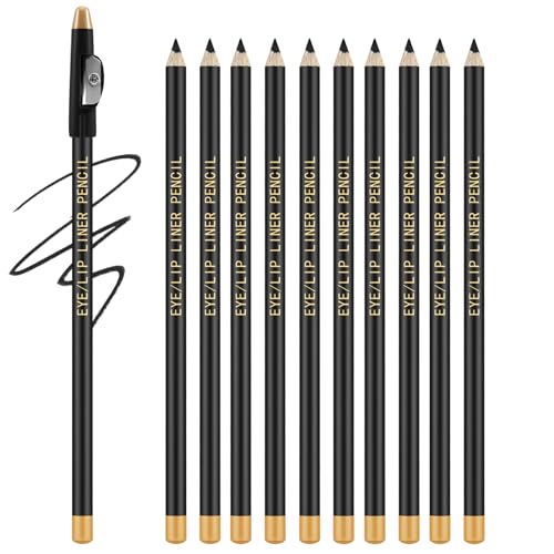 Apooliy 10pcs Augenbrauenstift Set, Langlebiger Brauenstift mit Anspitzer, Wasserfester Augenbrauenstift, Einfache Anwendung für Augenbrauen und Augen von Apooliy