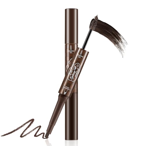 Apooliy 2-in-1 Augenbrauenstift und Augenbrauengel, wasserfestes Augenbrauengel, langlebiger Augenbrauenstift, übertragungsfester Augenbrauen-Makeup-Applikator von Apooliy