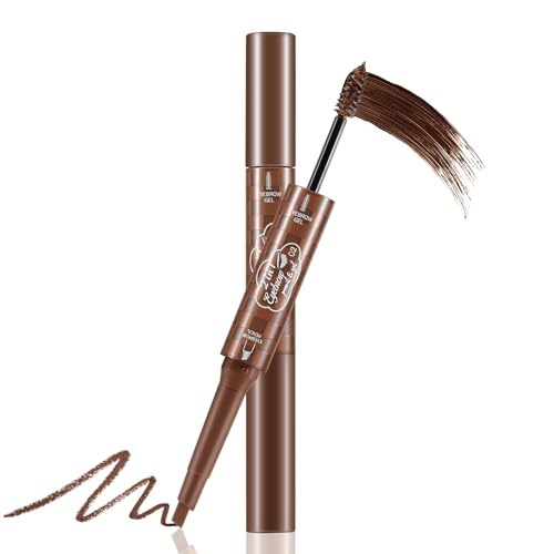 Apooliy 2-in-1 Augenbrauenstift und Augenbrauengel, wasserfestes Augenbrauengel, langlebiger Augenbrauenstift, übertragungsfester Augenbrauen-Makeup-Applikator von Apooliy
