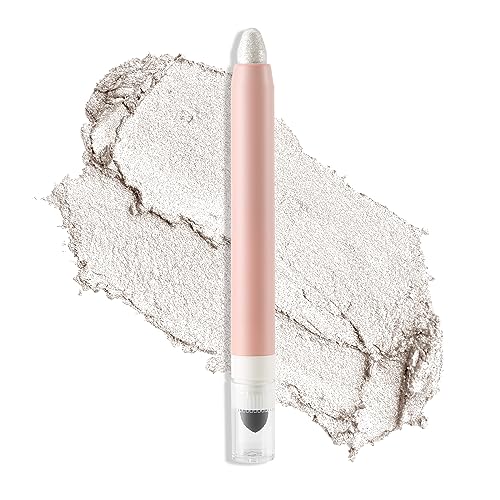 Apooliy 2 in 1 Creme-Lidschatten-Stift, Matt schimmernder Lidschatten-Stift Crayon, Wasserfester, lang anhaltender Lidschatten Highlighter-Stift mit Schwämmchen zum Verblenden von Apooliy