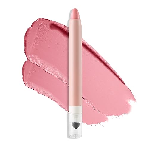 Apooliy 2 in 1 Creme-Lidschatten-Stift, Matt schimmernder Lidschatten-Stift Crayon, Wasserfester, lang anhaltender Lidschatten Highlighter-Stift mit Schwämmchen zum Verblenden von Apooliy