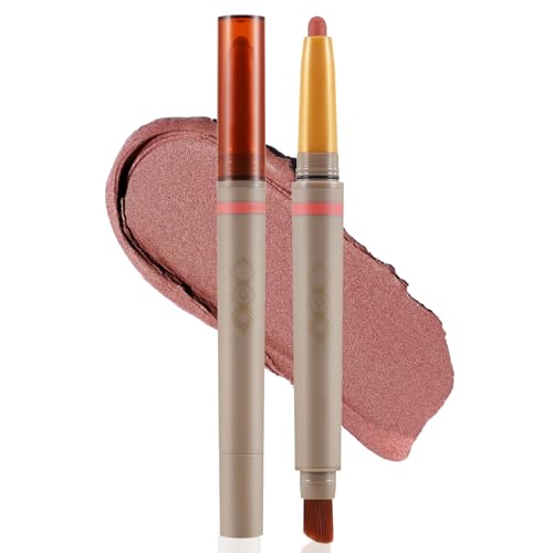 Apooliy 2 in 1 Creme-Lidschatten-Stift,Hochpigmentierte, matte Lidschatten-Aufheller-Stifte,Wasserfester Augen-Makeup-Stift, lang anhaltend von Apooliy