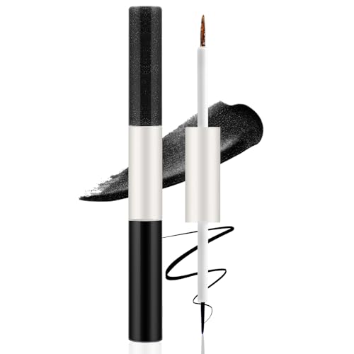 Apooliy 2 in 1 Eyeliner Stick,Wasserfester Eyeliner-Stift,Mattes Glitzer-Finish,Lang anhaltender, glitzernder flüssiger Augen-Makeup-Stift,Schwarz Weiß Apooliy 2 in 1 Eyeliner Stick,Wasserfester Eyeliner-Stift,Mattes Glitzer-Finish,Lang anhaltender, glitzernder flüssiger Augen-Makeup-Stift,Schwarz Weiß von Apooliy
