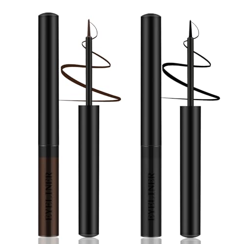Apooliy 2pcs Matte Eyeliner,Wasserfester flüssiger Eyeliner,Langlebiger Eyeliner-Stift in 2 FarbenSchnell trocknender bunter Eyeliner-Stift, blau, braun Apooliy 2pcs Matte Eyeliner,Wasserfester flüssiger Eyeliner,Langlebiger Eyeliner-Stift in 2 FarbenSchnell trocknender bunter Eyeliner-Stift, blau, braun von Apooliy
