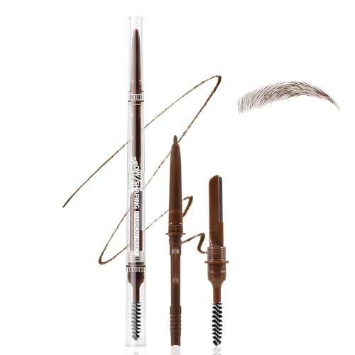 Apooliy 3 in 1 Augenbrauenstift mit Bogenrasierer und Pinsel, wasserfester Brauenstift mit ultrafeiner Spitze, Augenbrauenstift mit nachfüllbarem Ersatz von Apooliy