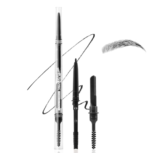 Apooliy 3 in 1 Augenbrauenstift mit Bogenrasierer und Pinsel, wasserfester Brauenstift mit ultrafeiner Spitze, Augenbrauenstift mit nachfüllbarem Ersatz von Apooliy